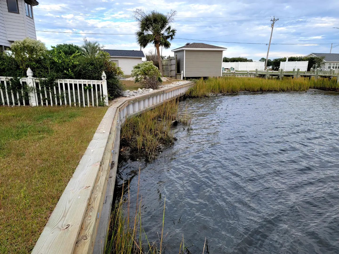 Vinyl Seawall on Bogue Sound in Swansboro