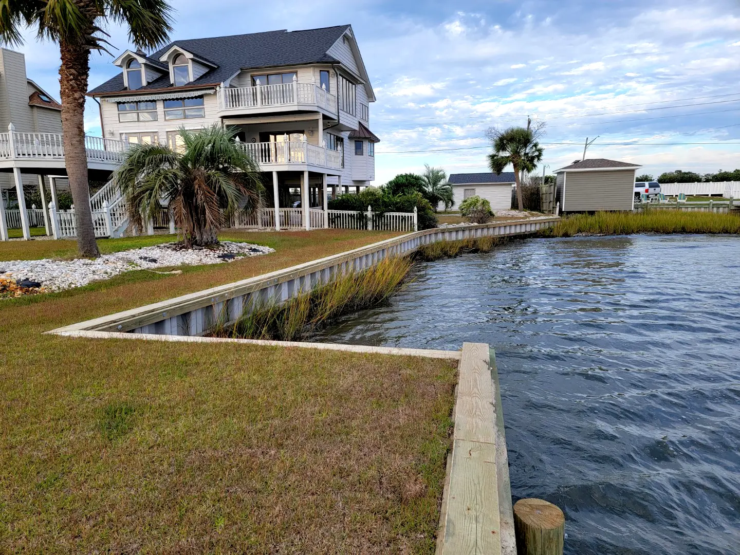 Vinyl Seawall on Bogue Sound in Swansboro