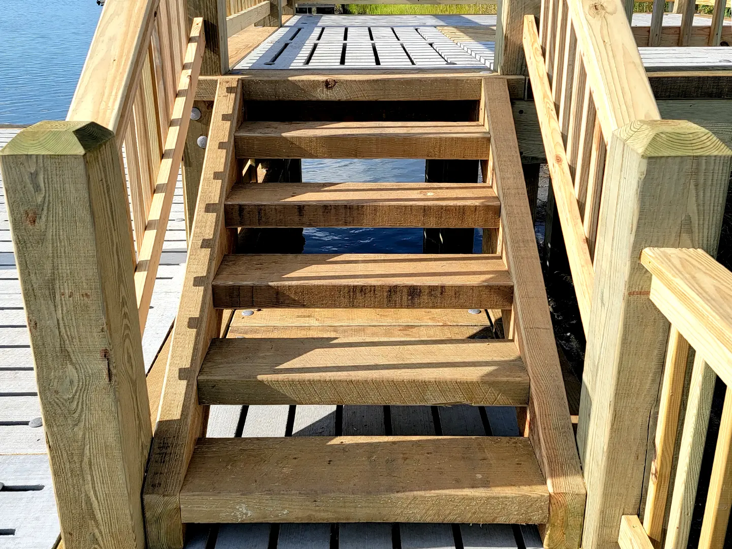 Two Level Dock with a View 29 Two Level Cape Carteret Hog Slat Dock with Spectular View of Bogue Sound