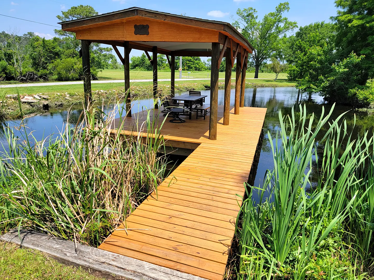 Boat Lift + Wraparound Dock 43 Covered Platform Dock on Neuse River