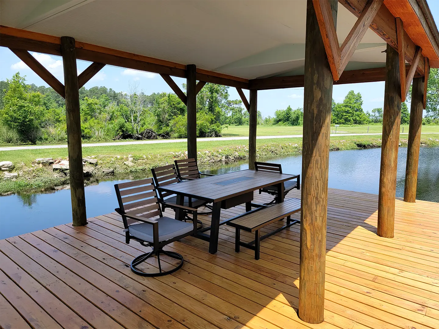 Boat Lift + Wraparound Dock 44 Covered Platform Dock on Neuse River