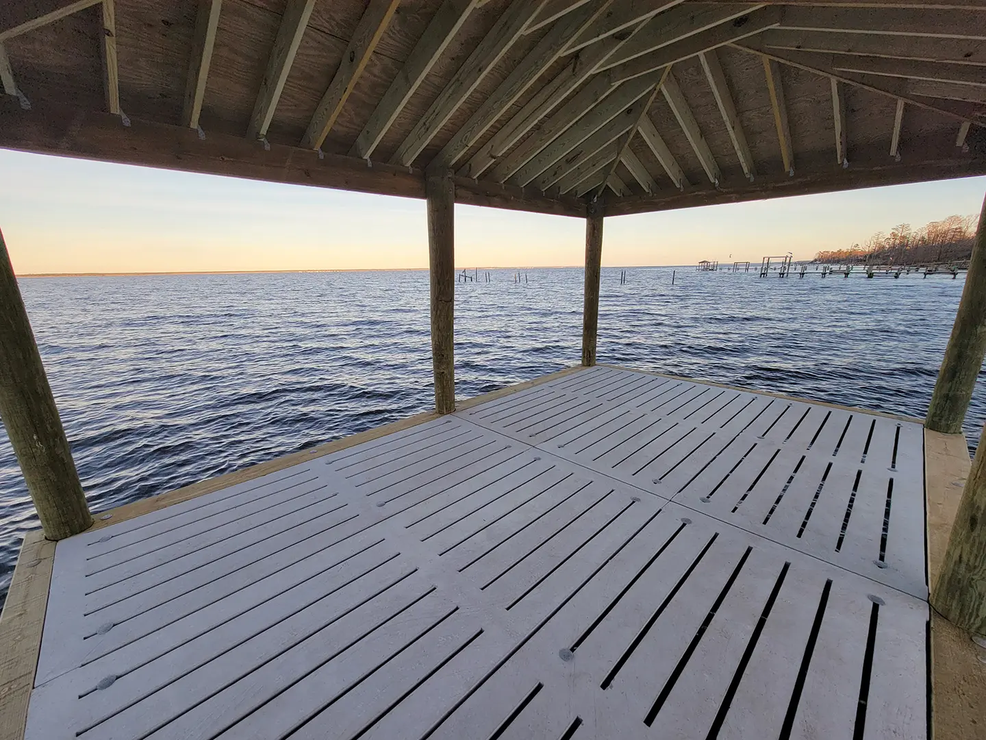 Neuse River Dock with Covered Platform