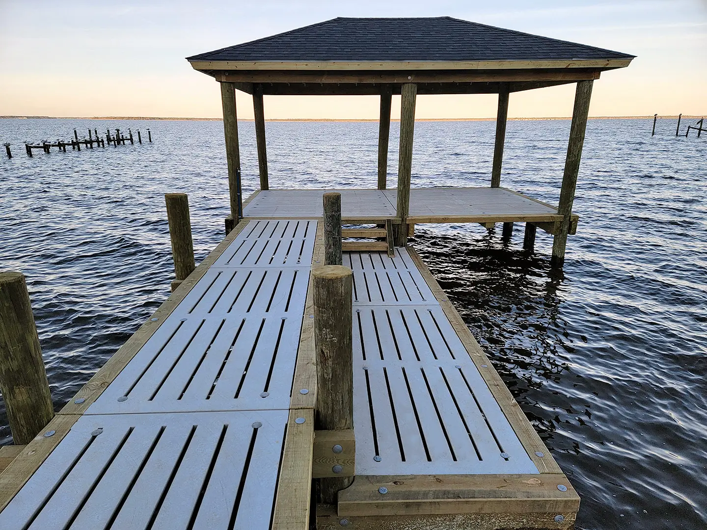 Neuse River Dock with Covered Platform