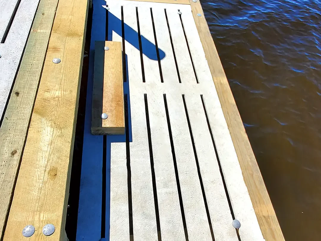 Neuse River Hog Slat Dock + Boat Lift & Seawall