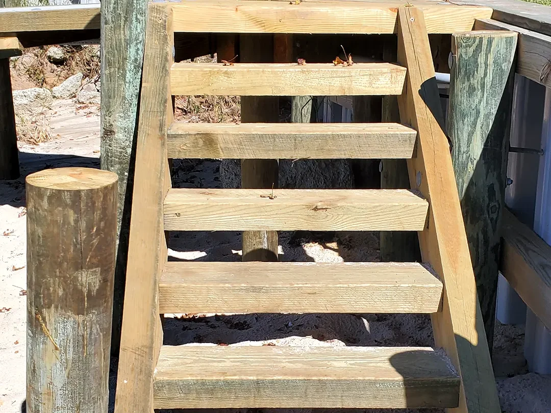 Neuse River Hog Slat Dock + Boat Lift & Seawall
