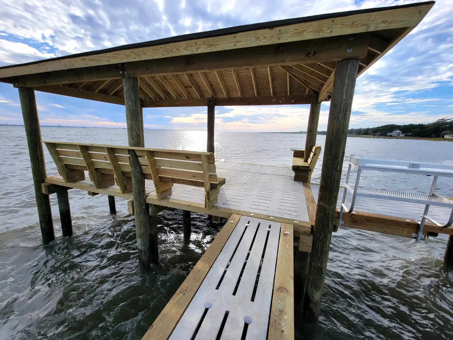 400' Dock with Boat Lifts 62 400' Hog Slat Dock with Boat Lifts on Bogue Sound in Newport