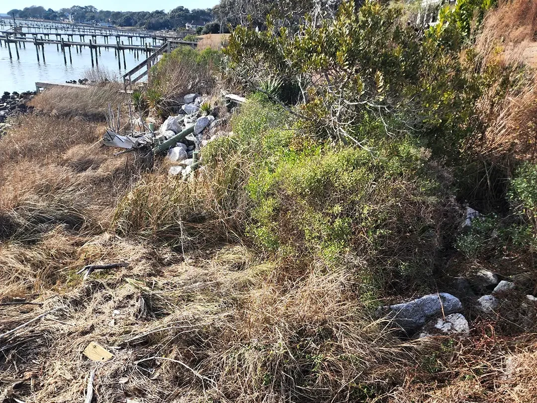 Vinyl Seawall on Bogue Sound in Morehead City