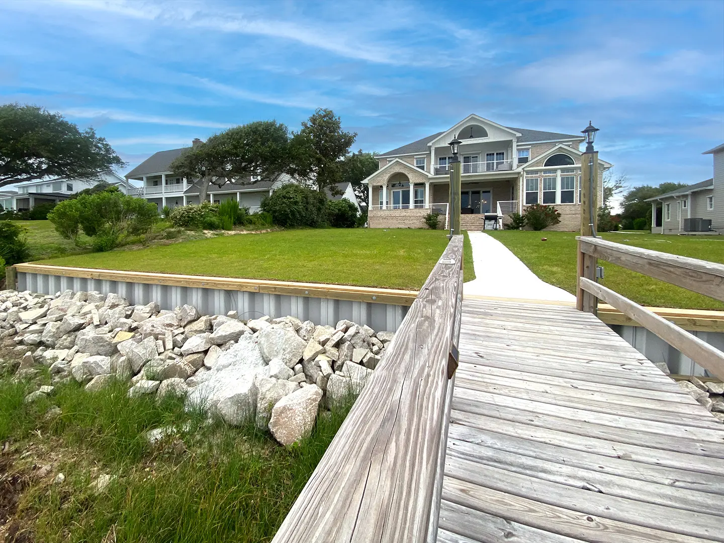 Vinyl Seawall on Bogue Sound in Morehead City