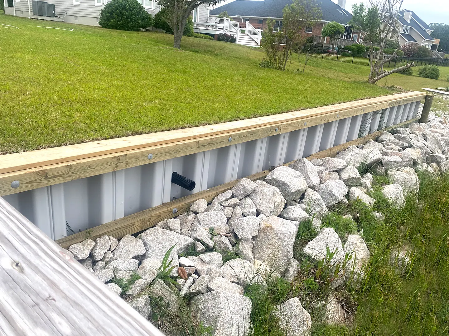 Vinyl Seawall on Bogue Sound in Morehead City