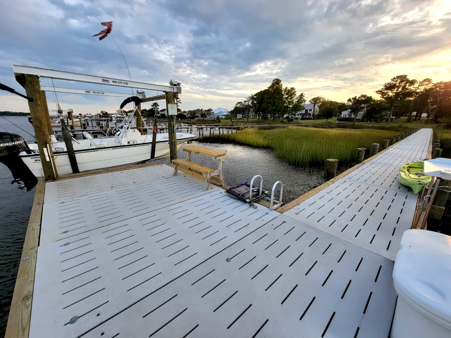 Dock + Lift in Swansboro 43 Hog Slat Dock + Boat Lift in Swansboro